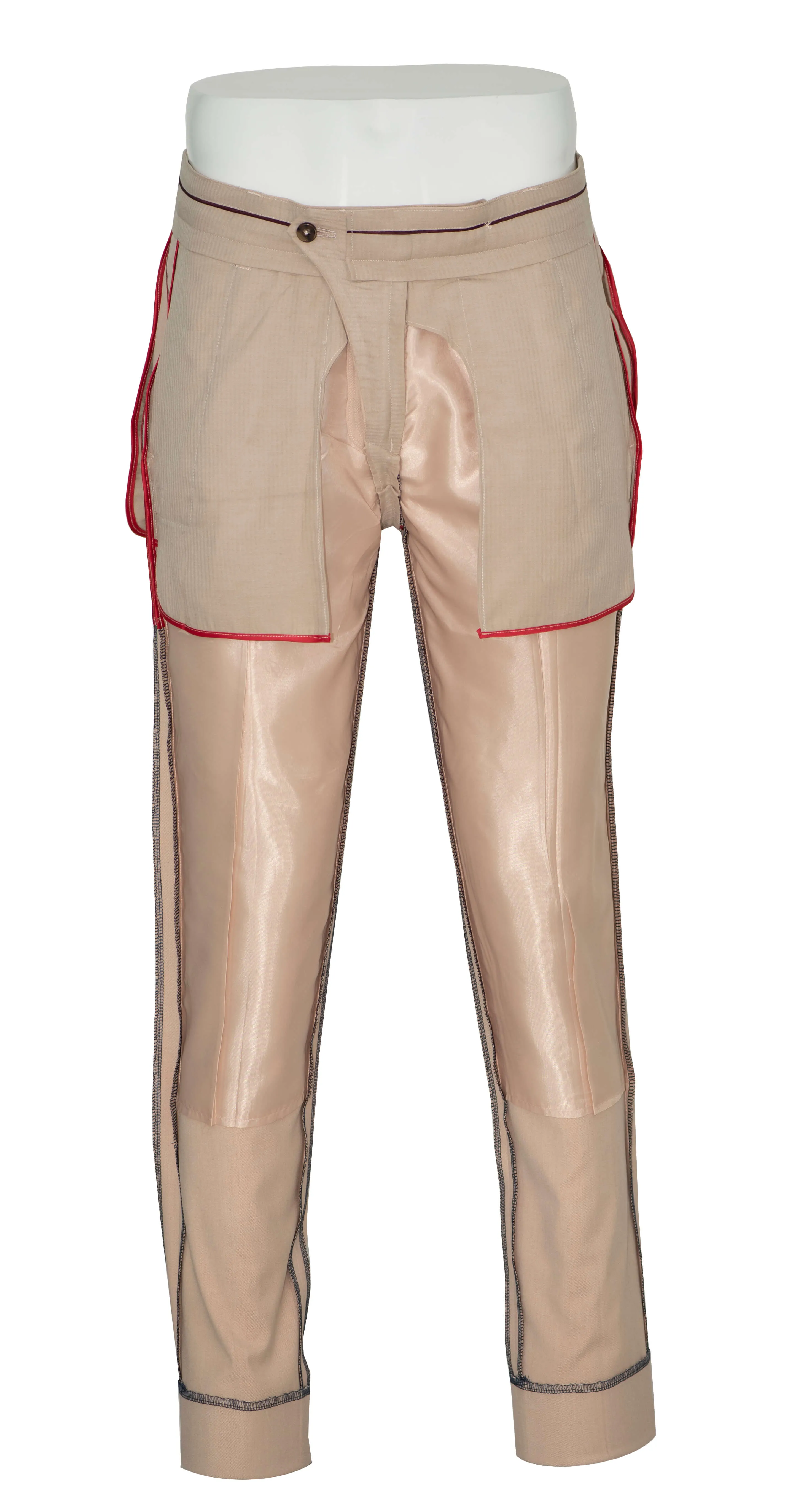 120's WOOL NOTCH LAPEL SAND SLIM-FIT SUIT FOR MEN