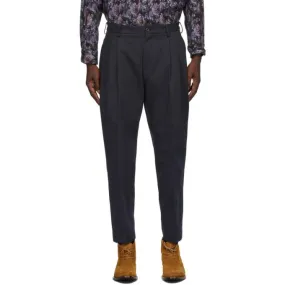 4SDESIGNS Navy Triple Pleat Trousers