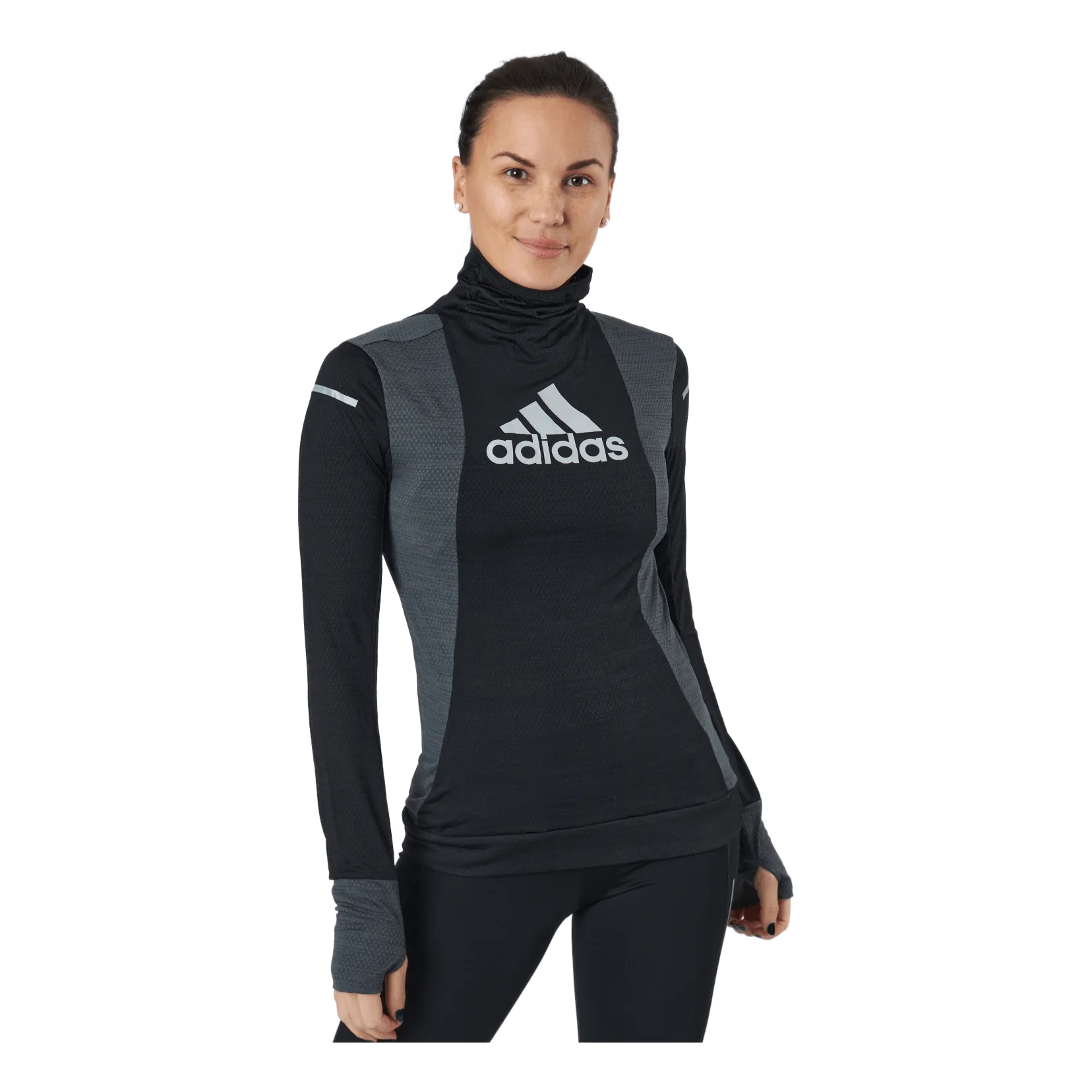 Adidas Blocked Longsleeve Tee Women Black / Grey Six