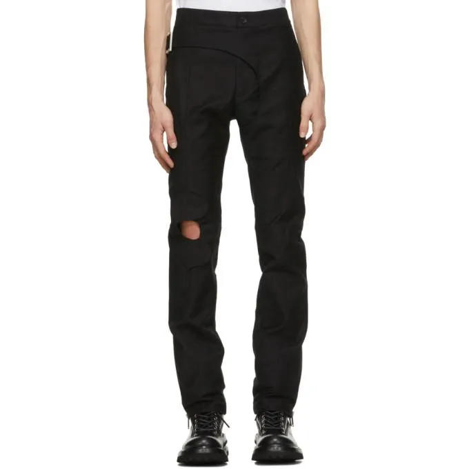ADYAR SSENSE Exclusive Black Multi-Brace Trousers