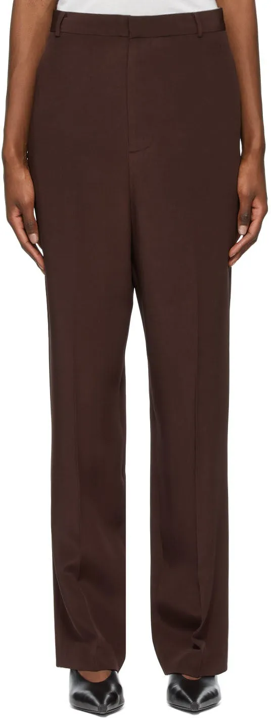 Arch The Burgundy Silk Straight Trousers