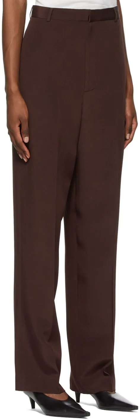 Arch The Burgundy Silk Straight Trousers