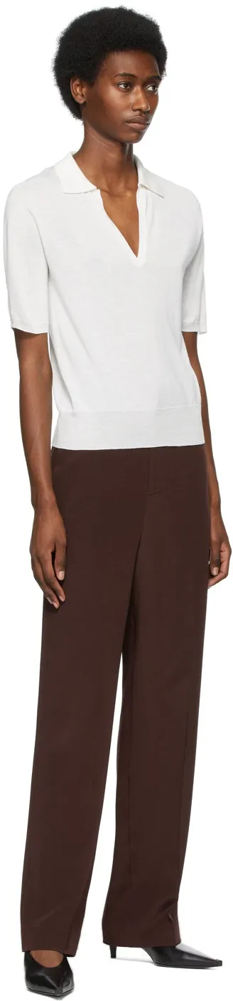 Arch The Burgundy Silk Straight Trousers