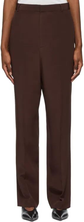 Arch The Burgundy Silk Straight Trousers