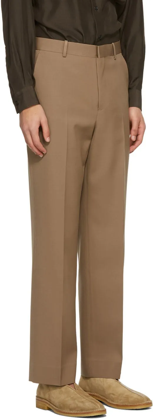AURALEE Brown Light Wool Gabardine Trousers