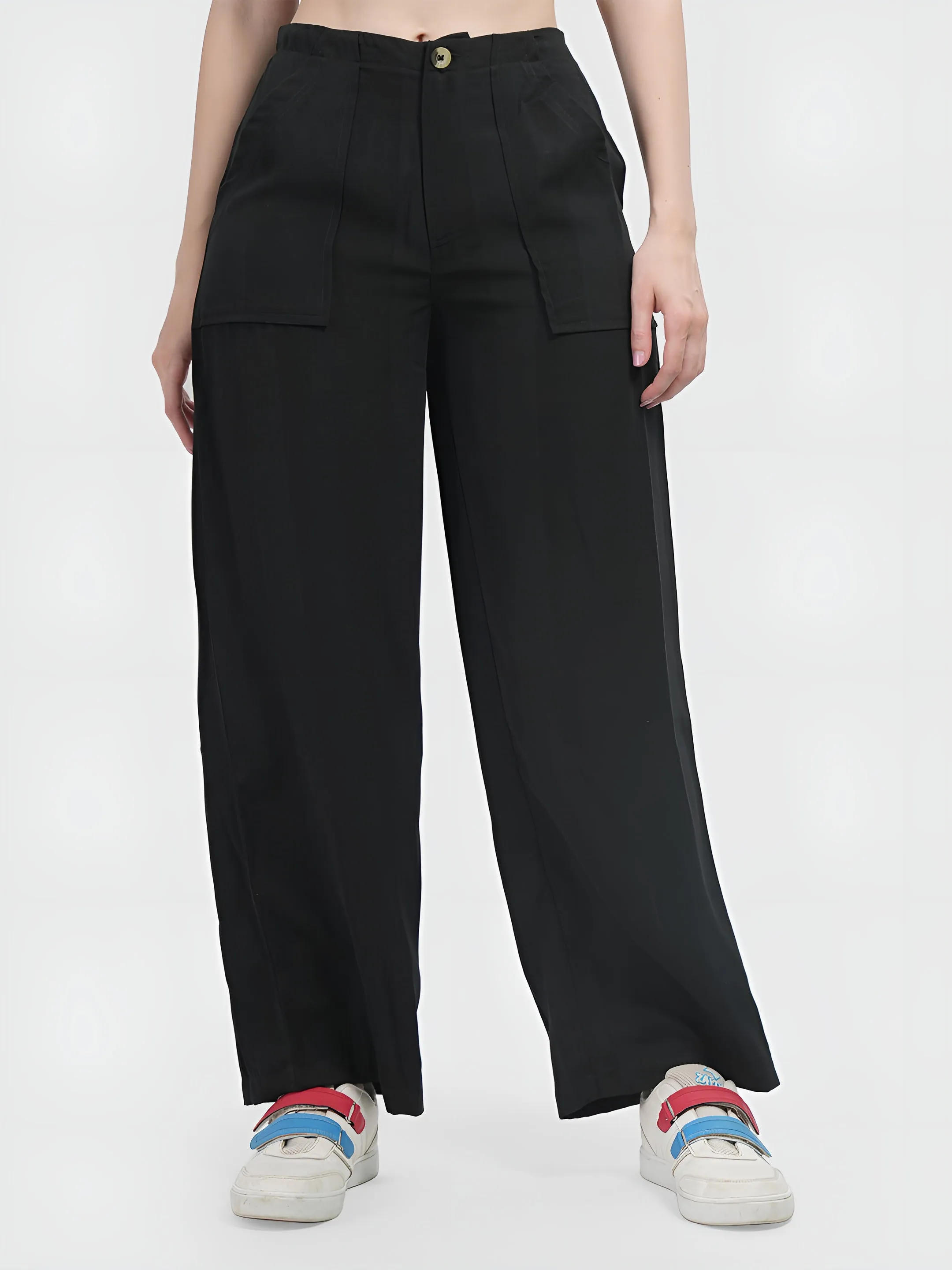 Black Colour | Women Formal Trousers Regular Fit