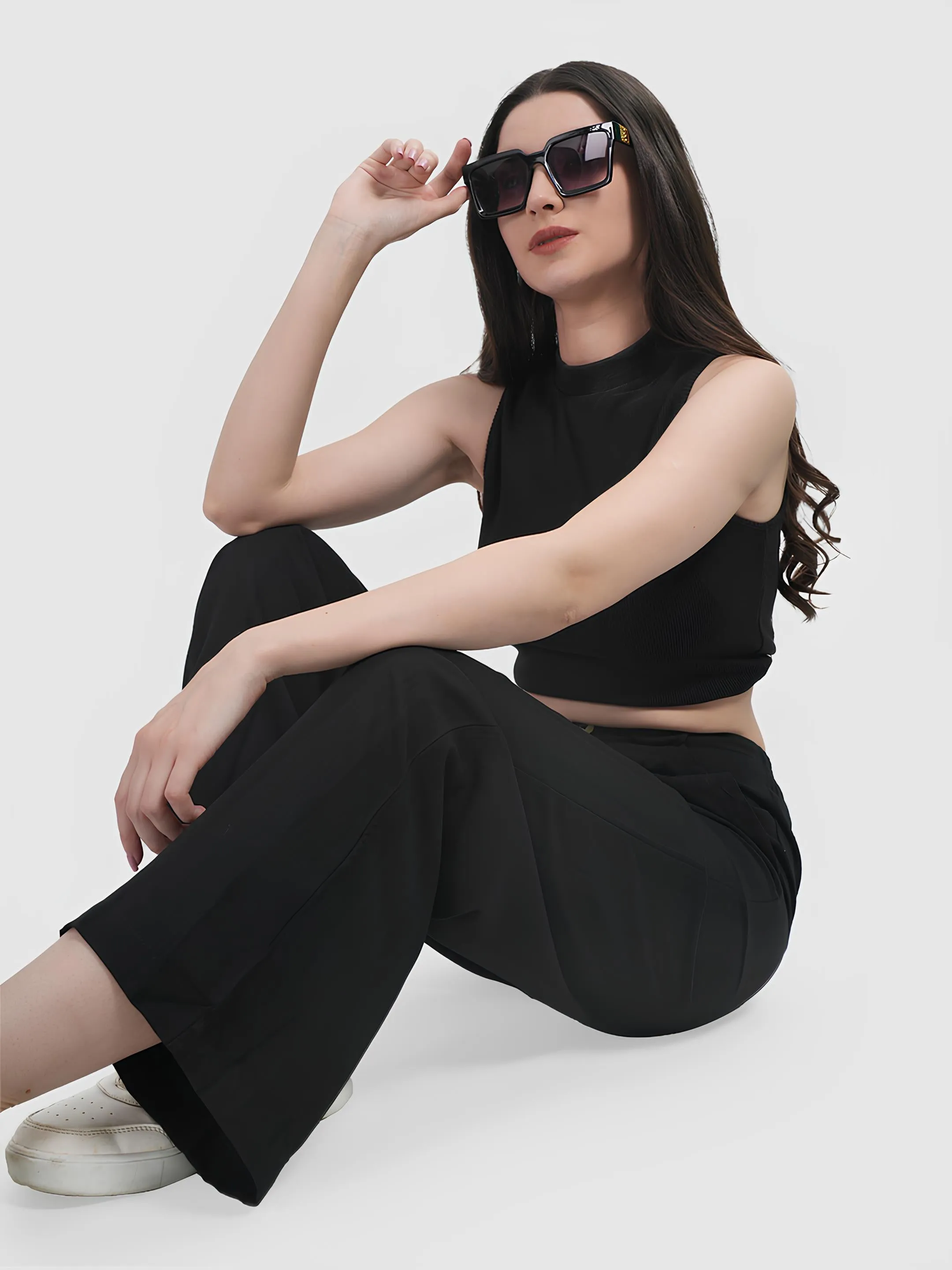 Black Colour | Women Formal Trousers Regular Fit