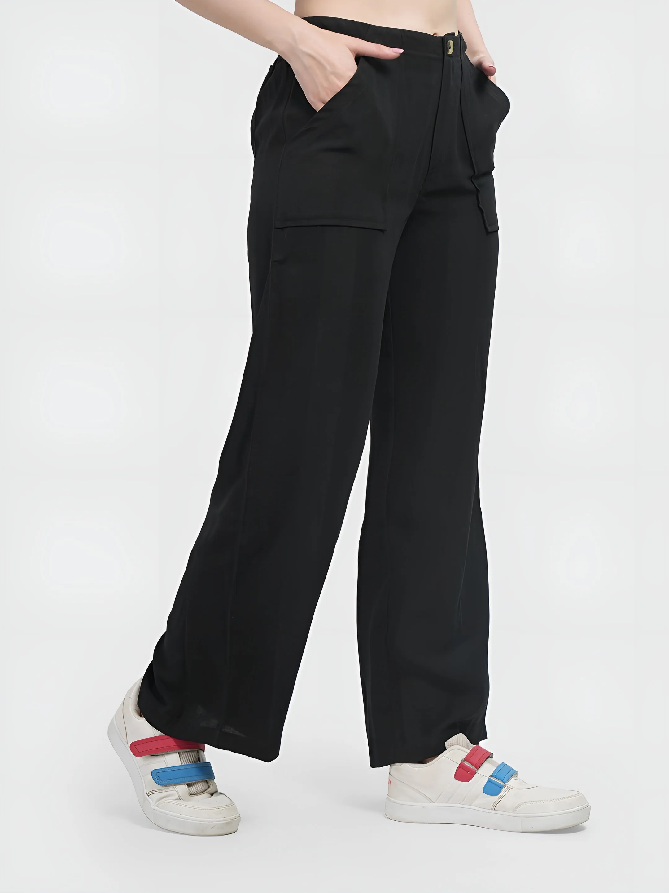 Black Colour | Women Formal Trousers Regular Fit