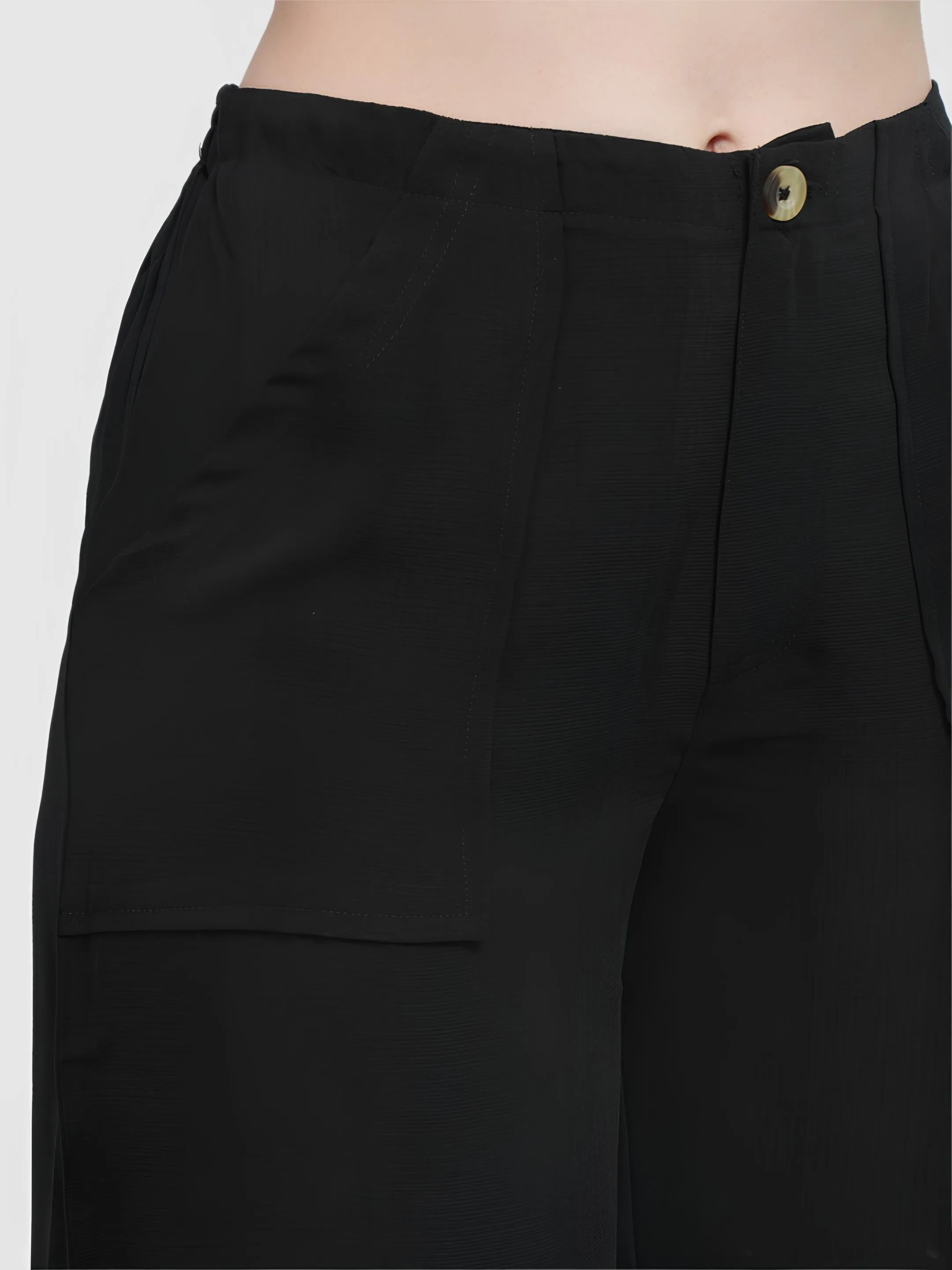 Black Colour | Women Formal Trousers Regular Fit