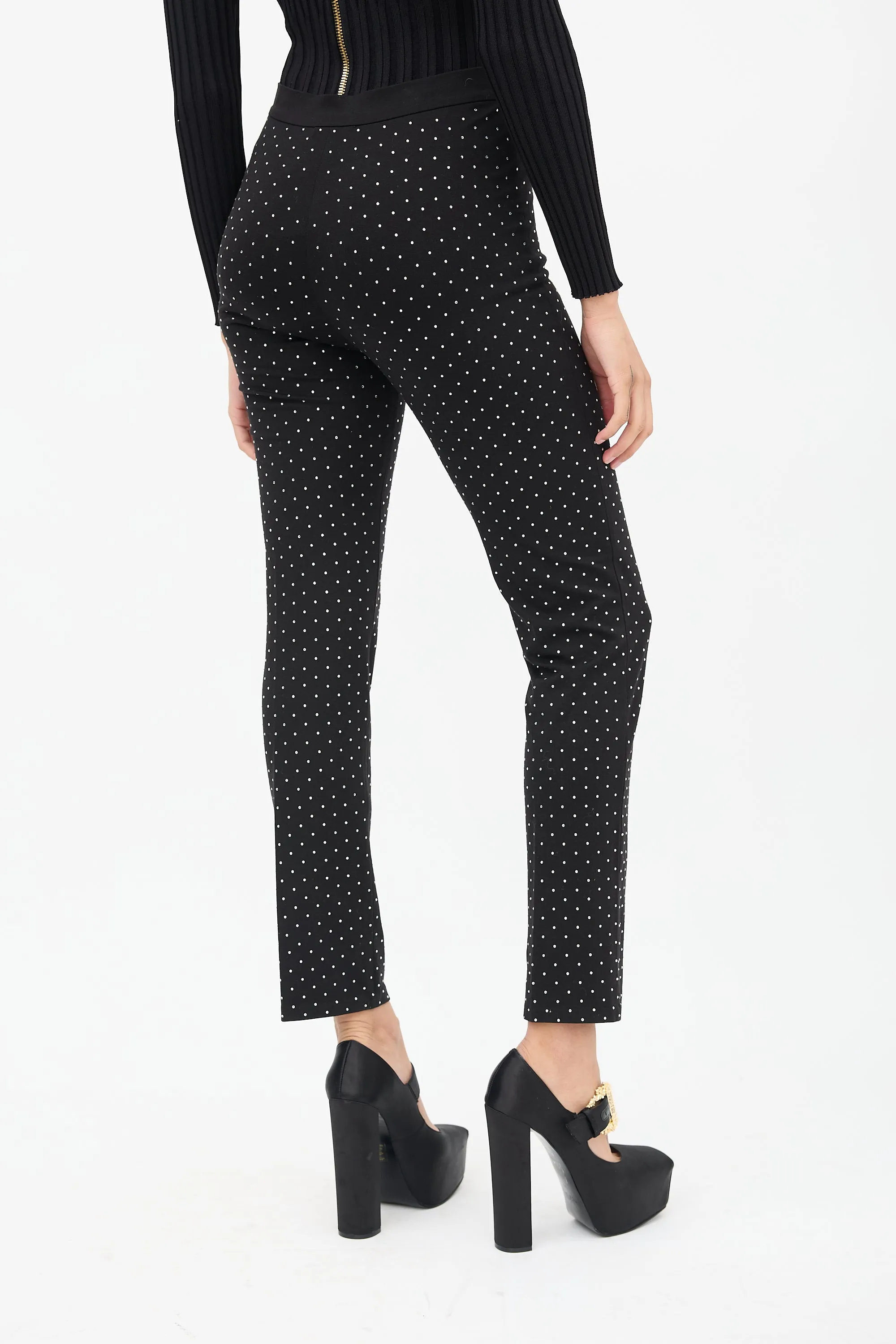 Black Crystal Embellished Trousers