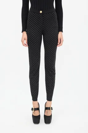 Black Crystal Embellished Trousers