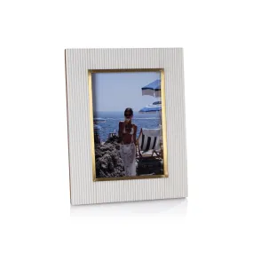 Bossa Ribbed Brass White Frame 5" x 7"