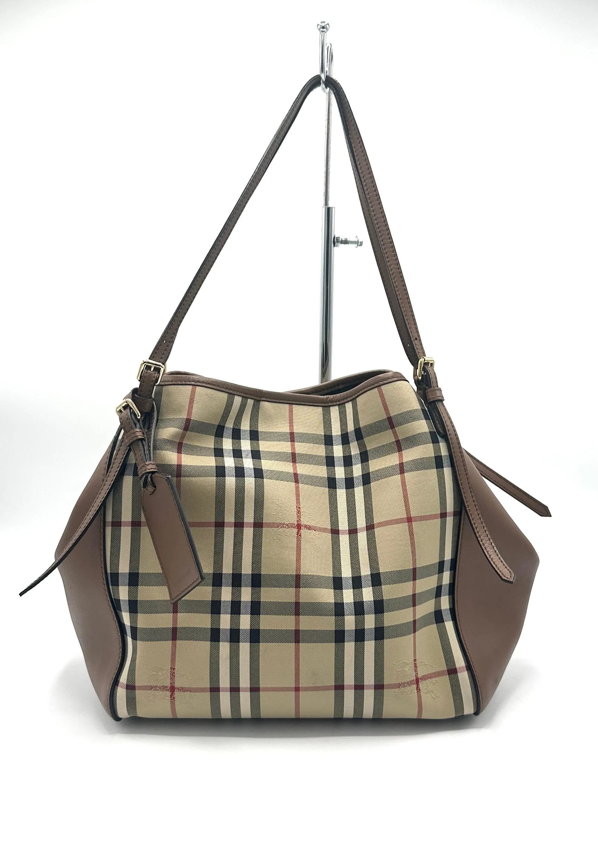 Brown Leather Trimmed Novacheck GHW Tote