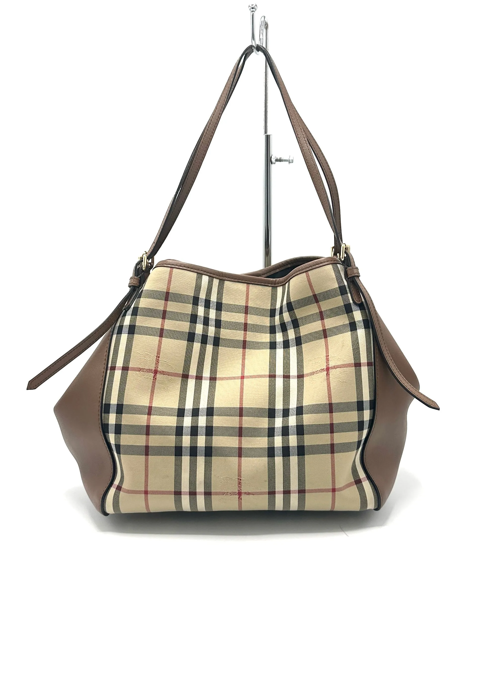 Brown Leather Trimmed Novacheck GHW Tote
