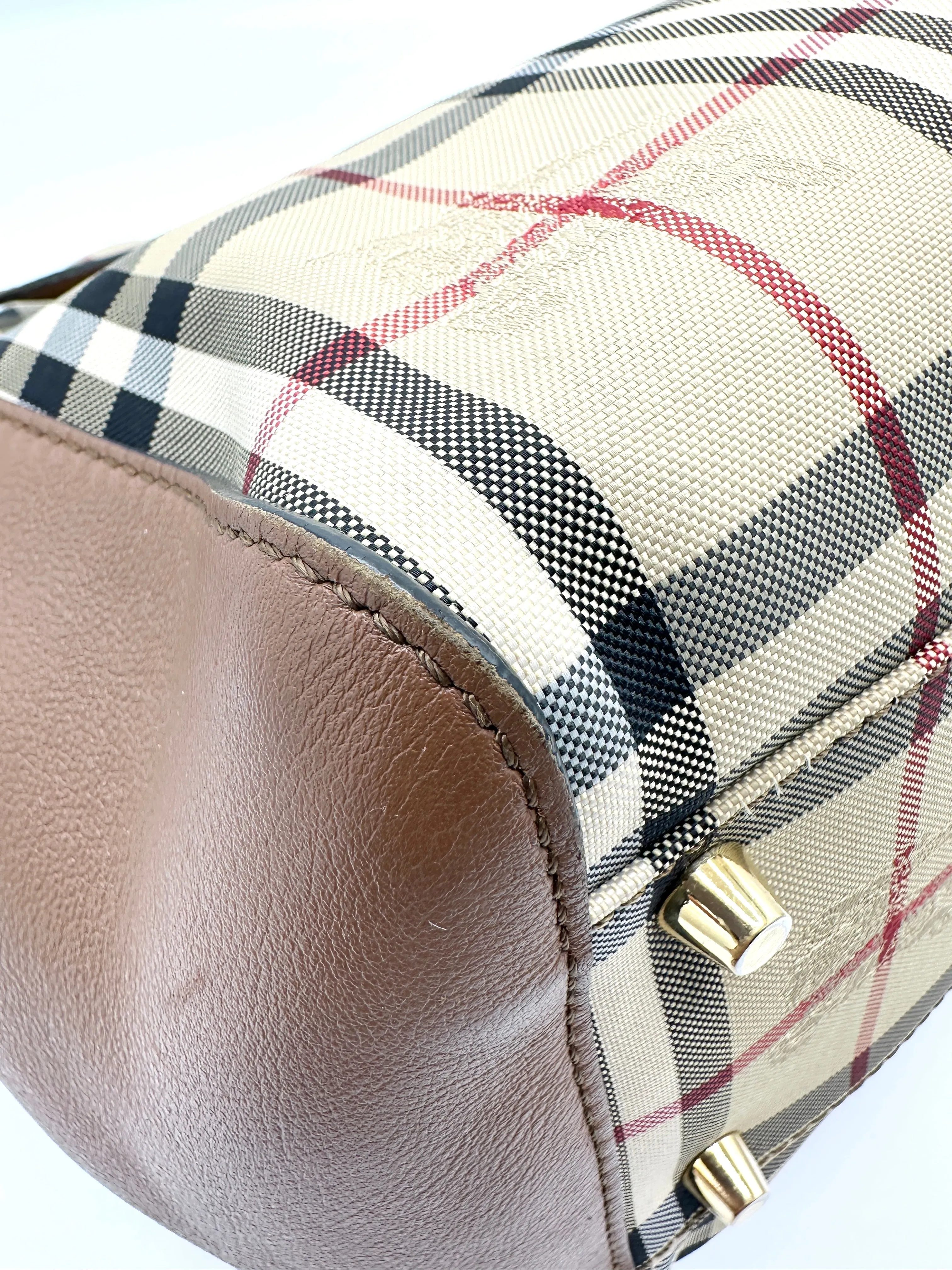 Brown Leather Trimmed Novacheck GHW Tote