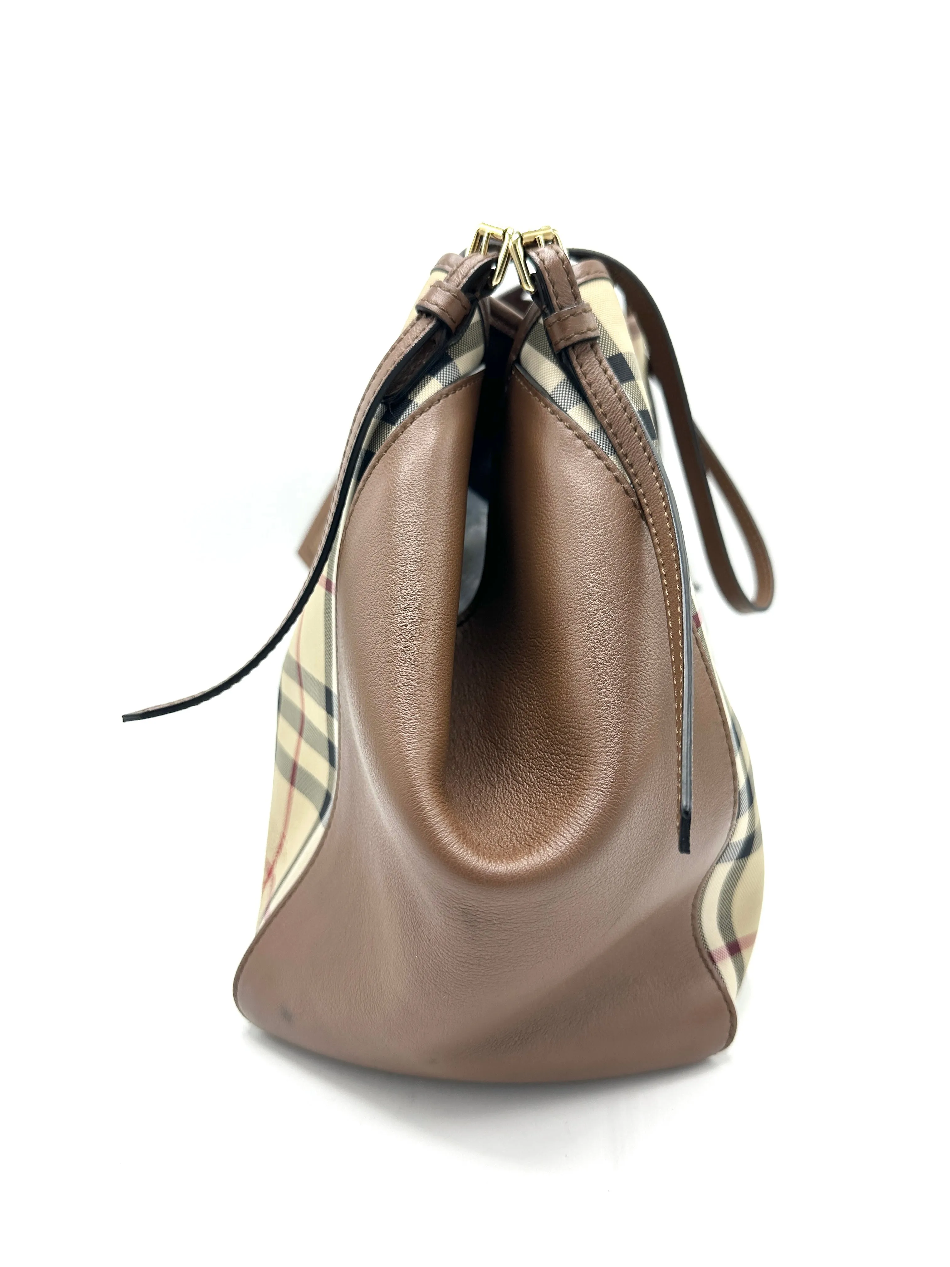 Brown Leather Trimmed Novacheck GHW Tote