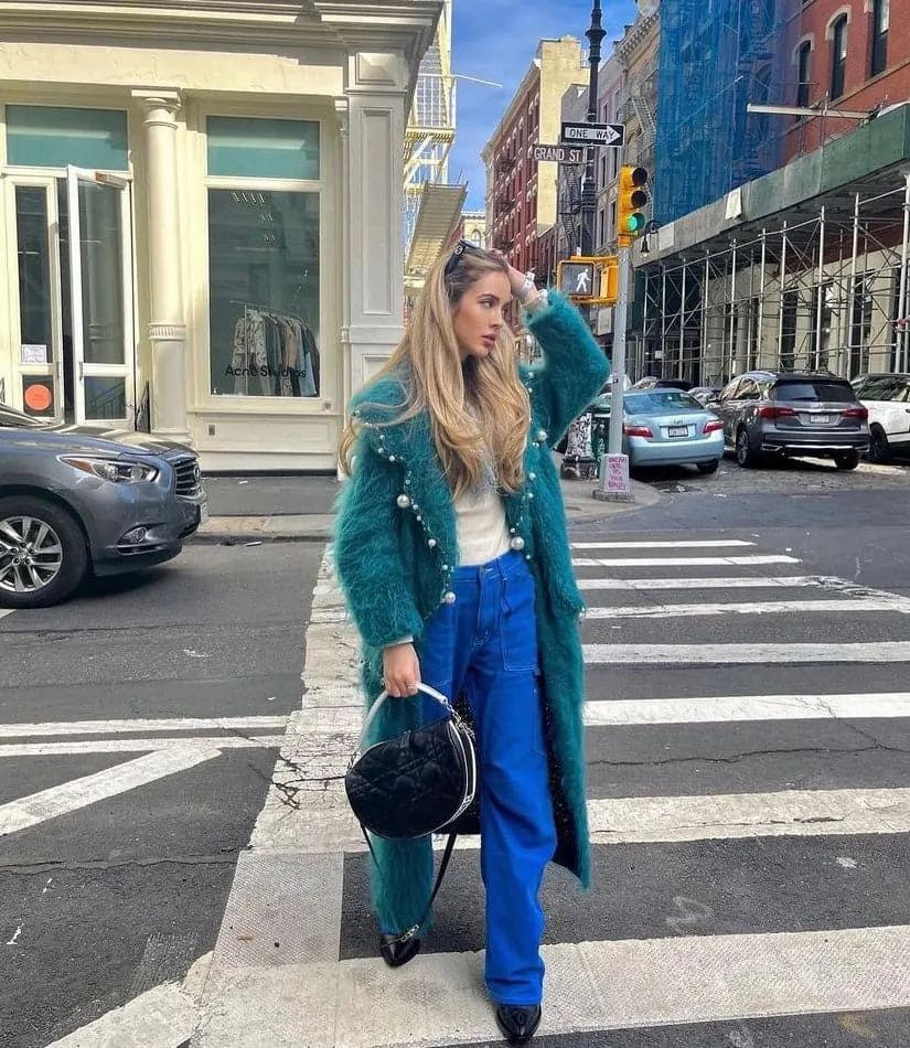 CULT MIA X LALO PEARL EMBROIDERED MOHAIR COAT