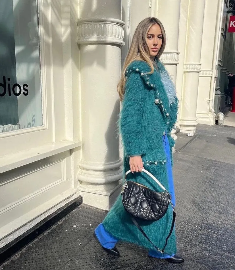 CULT MIA X LALO PEARL EMBROIDERED MOHAIR COAT