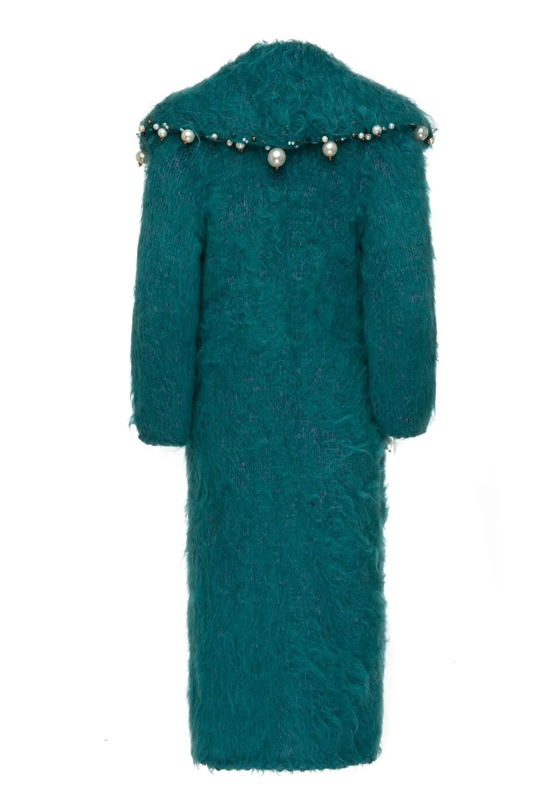 CULT MIA X LALO PEARL EMBROIDERED MOHAIR COAT