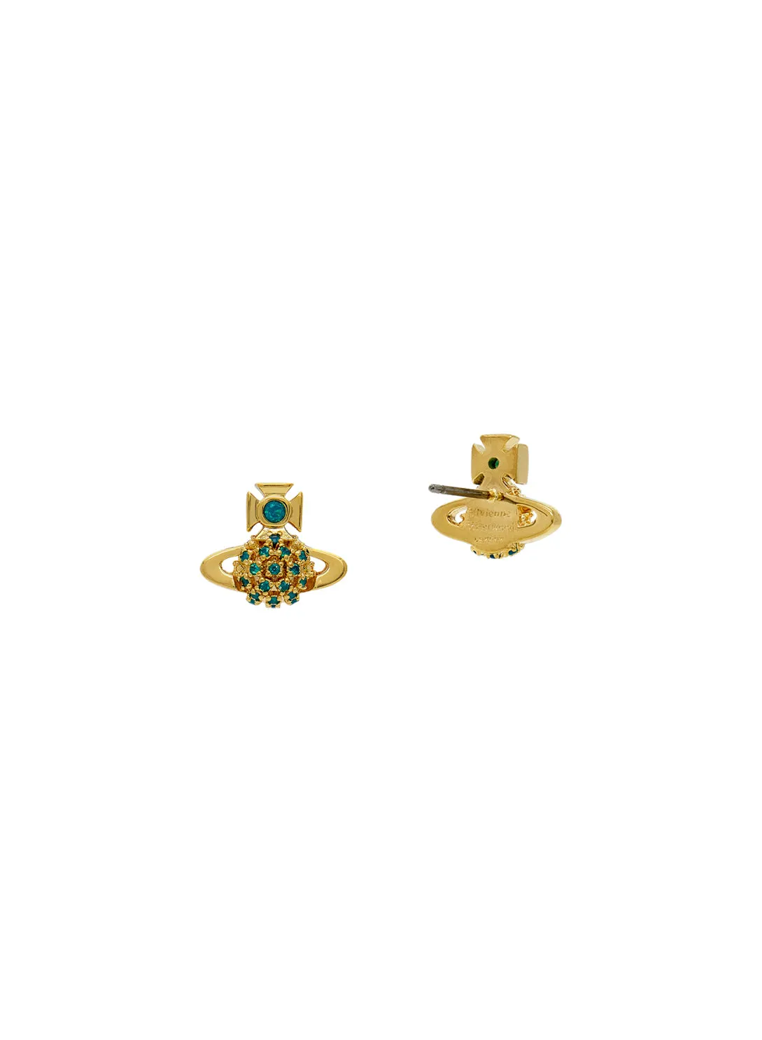 Donna Bas Relief Earrings - Gold/Turquoise - 62010280-02R526-SM