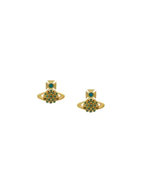 Donna Bas Relief Earrings - Gold/Turquoise - 62010280-02R526-SM