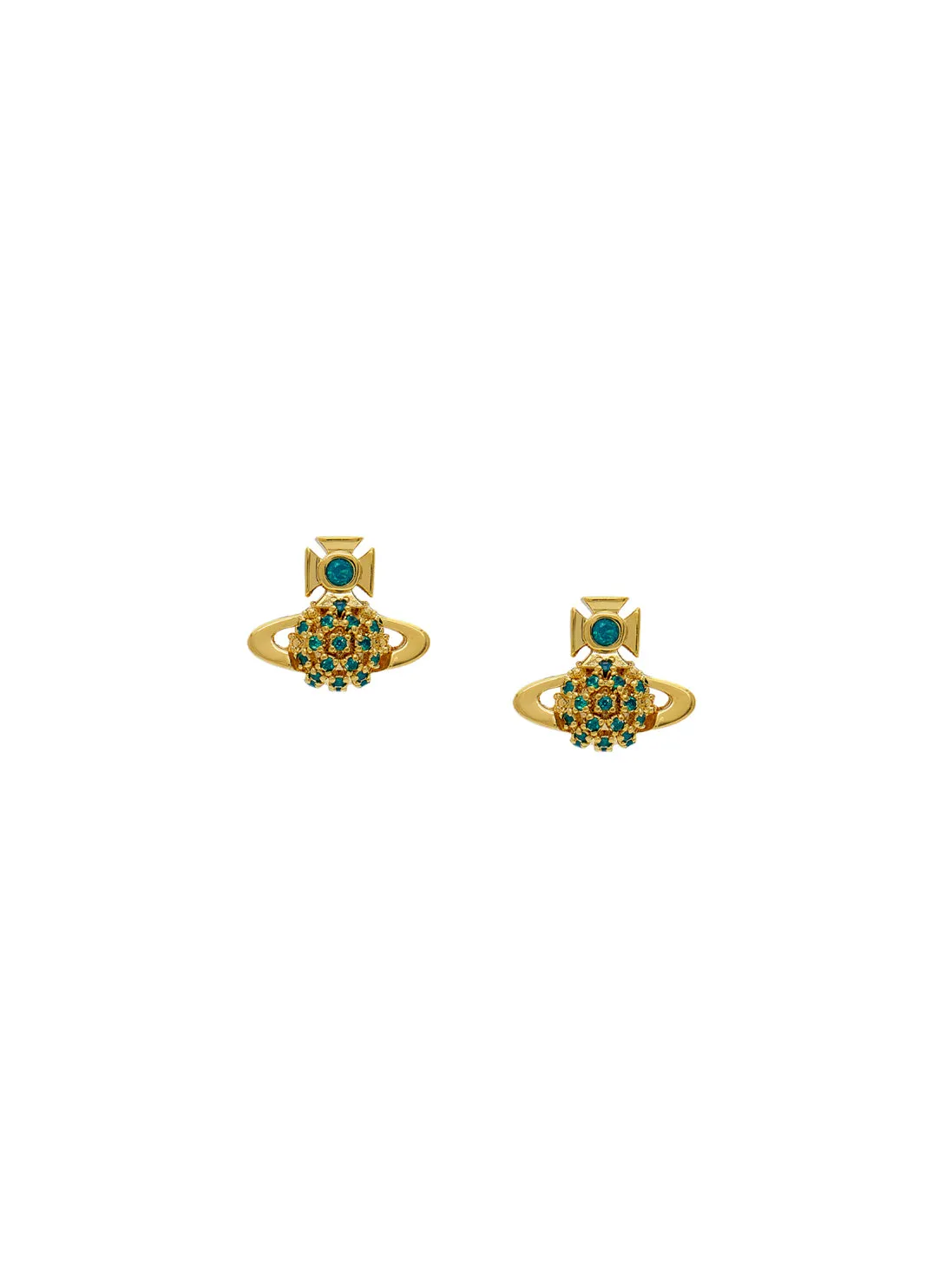 Donna Bas Relief Earrings - Gold/Turquoise - 62010280-02R526-SM