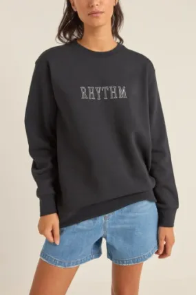 FLAGSHIP BOYFRIEND FLEECE CREW-BLK