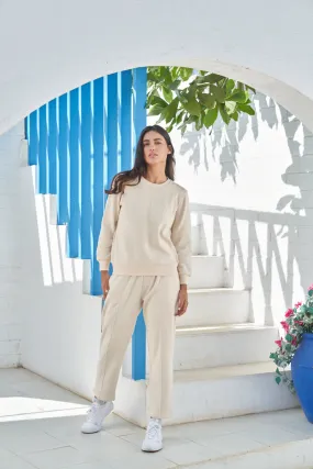 Fleece Winter Off-White Co-ord Set