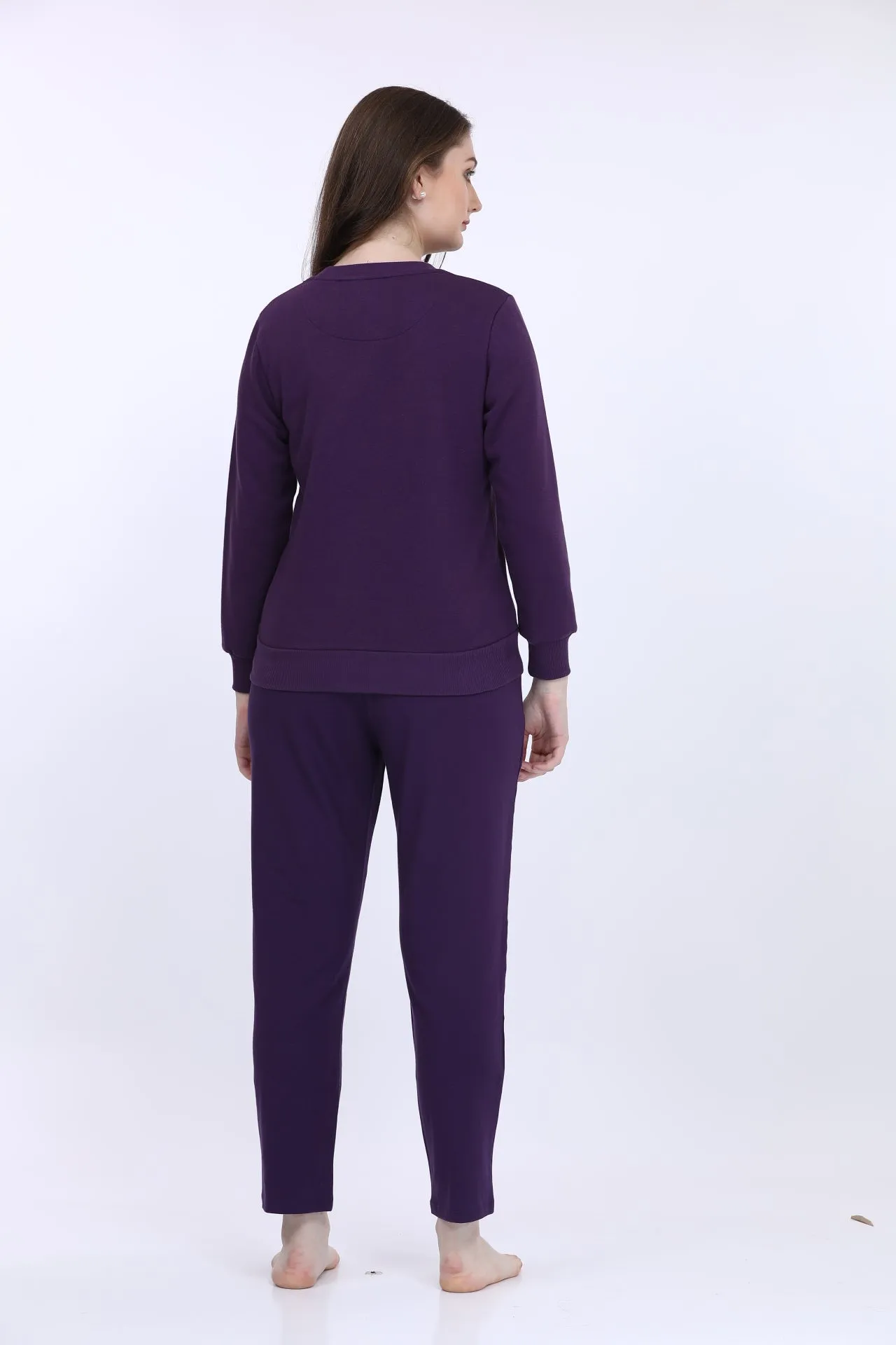 Fleece Winter Purple Co-ord Set