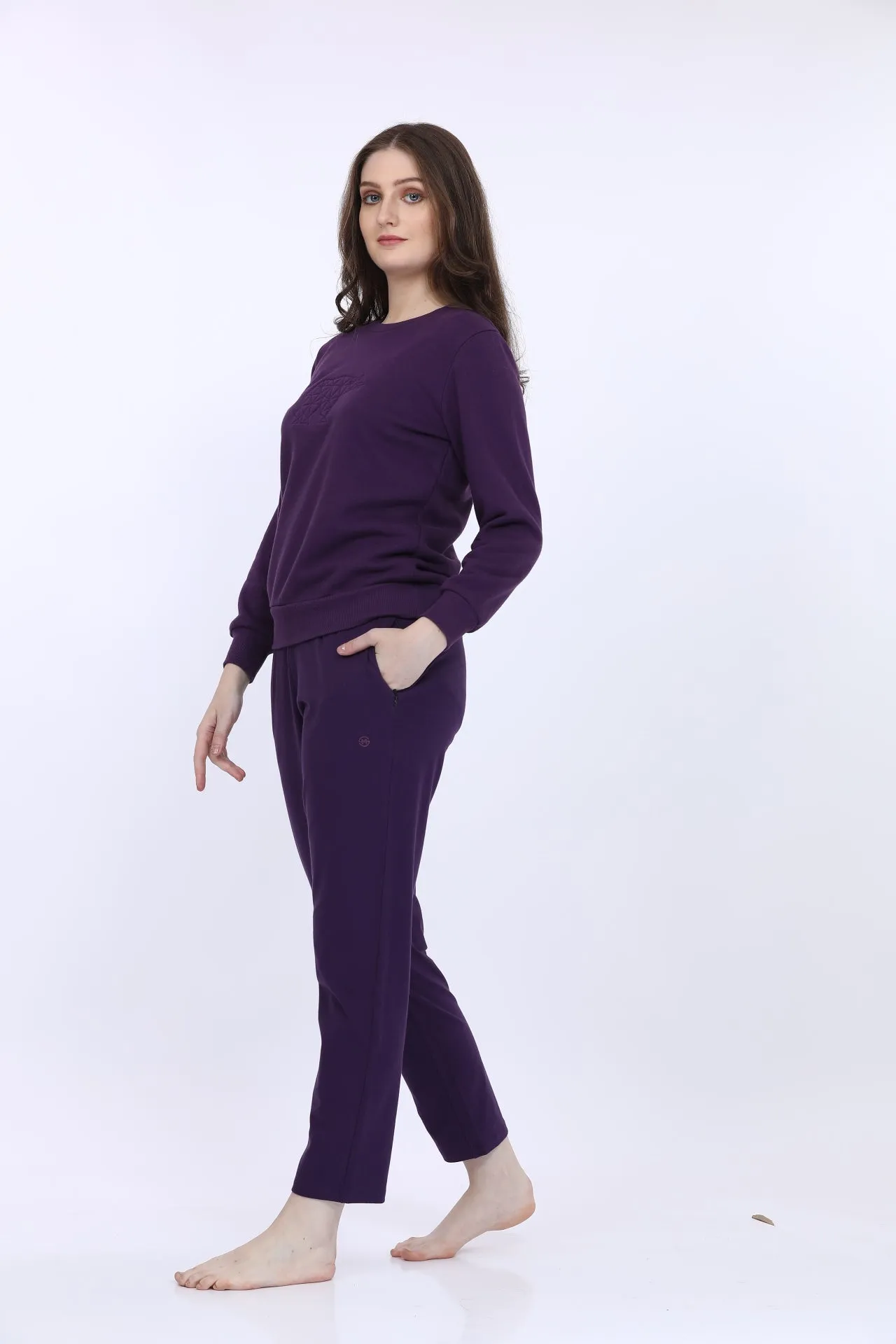 Fleece Winter Purple Co-ord Set