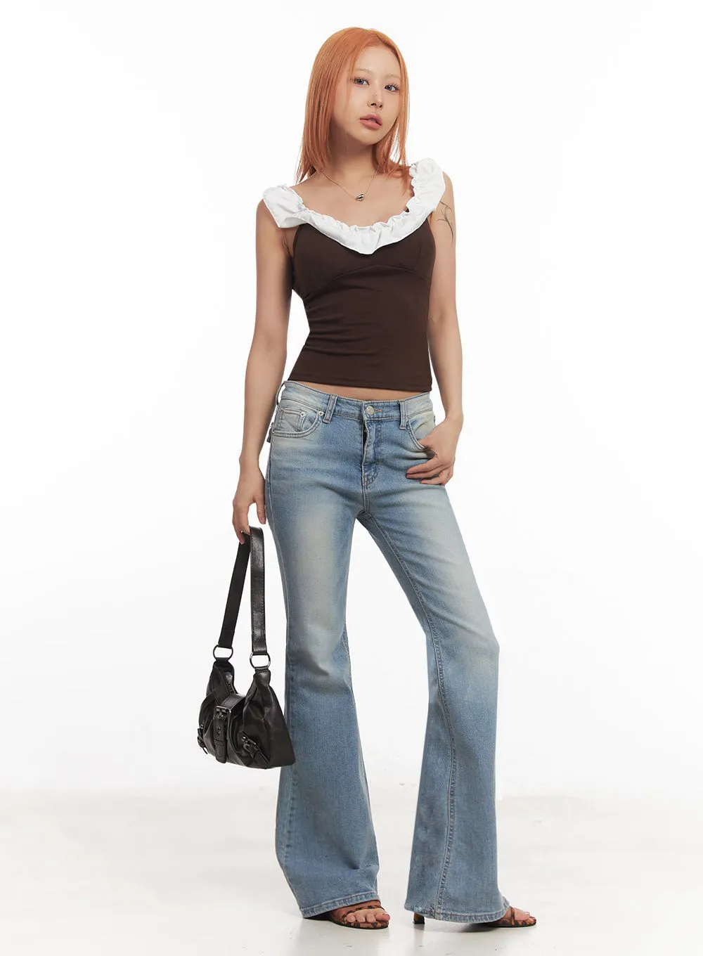 Frill-Trimmed Crop Top IA515