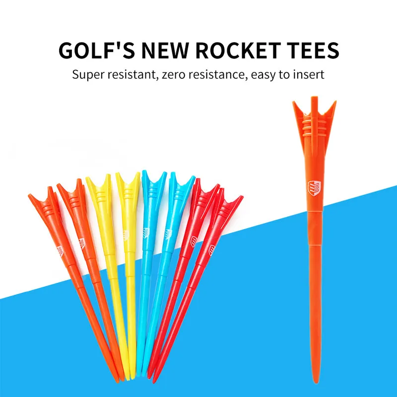 Golf Tee Rocket Head Shape Zero Drag Tee