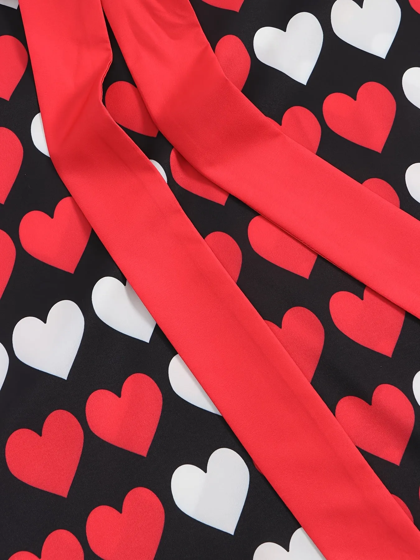 Heart Print Bow Front Blouse