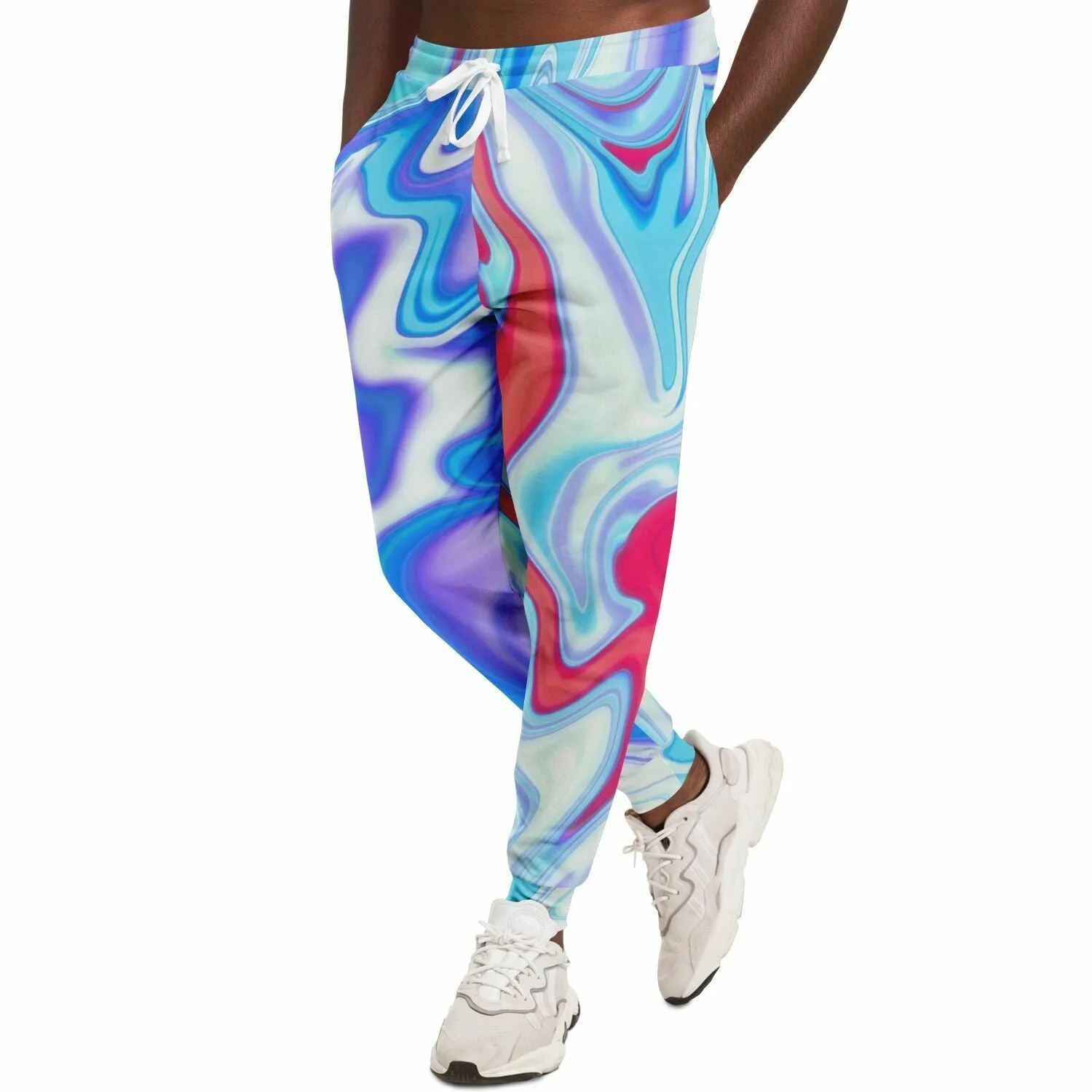 Iridescent Holographic Pattern Joggers Blue-Pink | Unisex Fashion Joggers