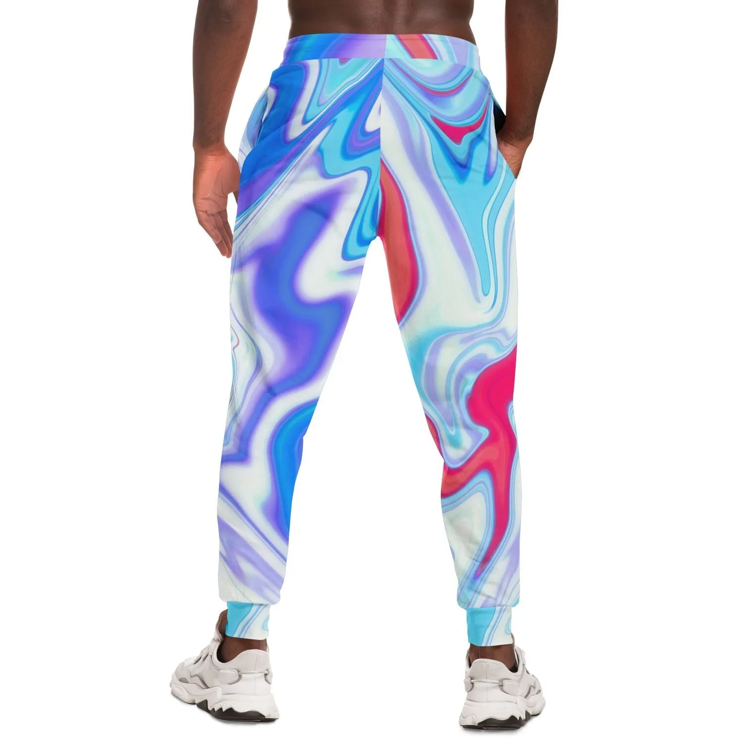 Iridescent Holographic Pattern Joggers Blue-Pink | Unisex Fashion Joggers