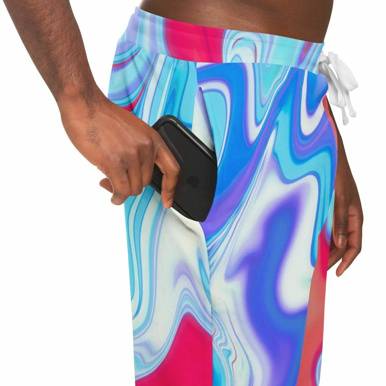 Iridescent Holographic Pattern Joggers Blue-Pink | Unisex Fashion Joggers