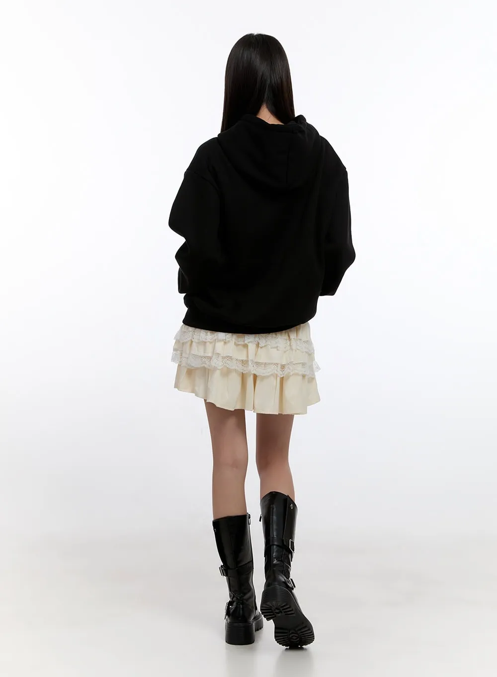 Lace Trimmed Mini Skirt CN421