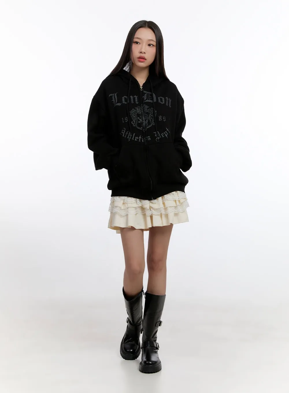 Lace Trimmed Mini Skirt CN421