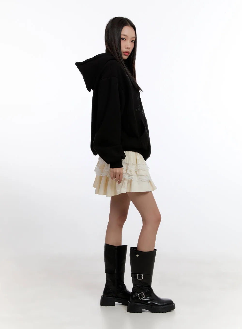 Lace Trimmed Mini Skirt CN421