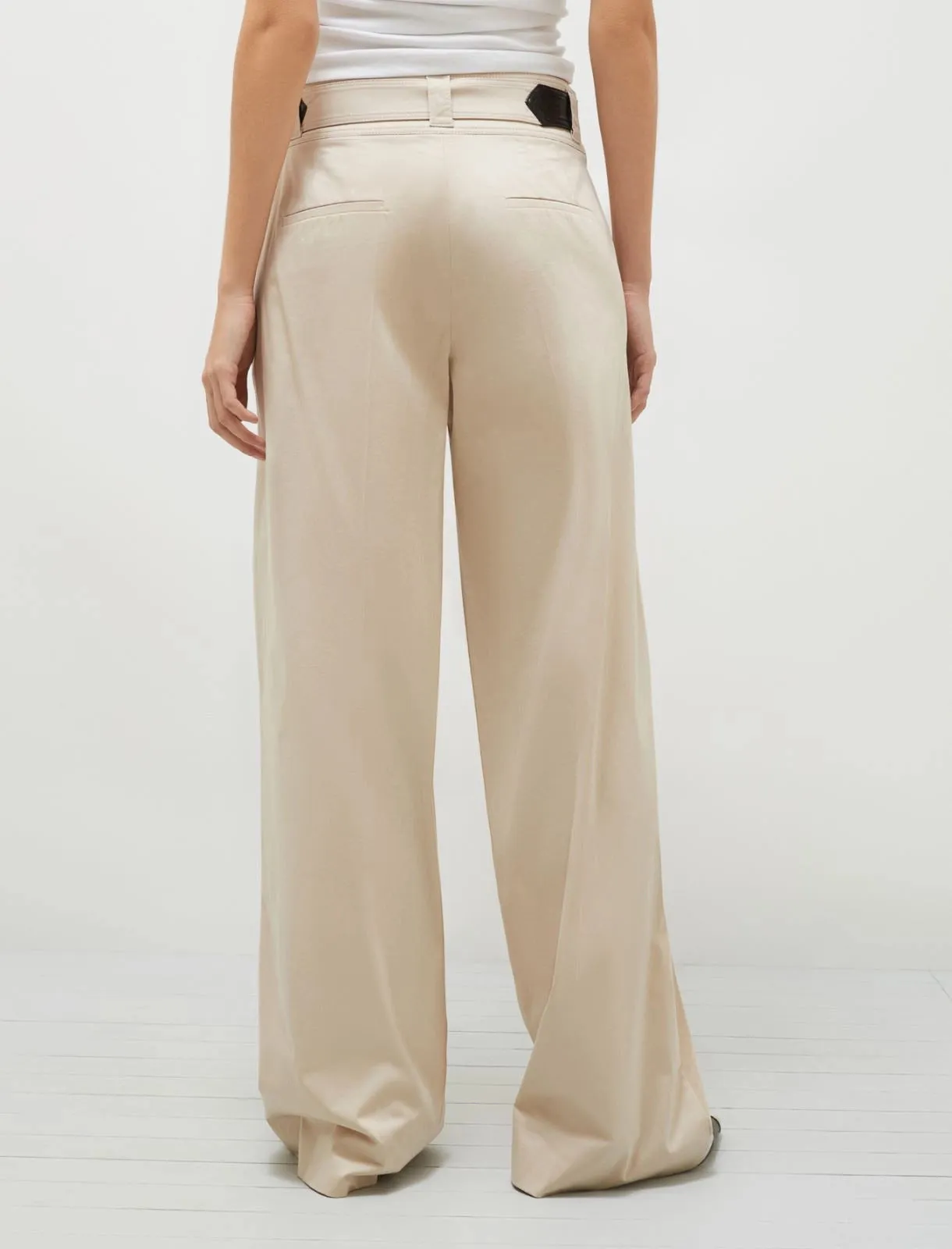 MARELLA Cream Cotton Trousers