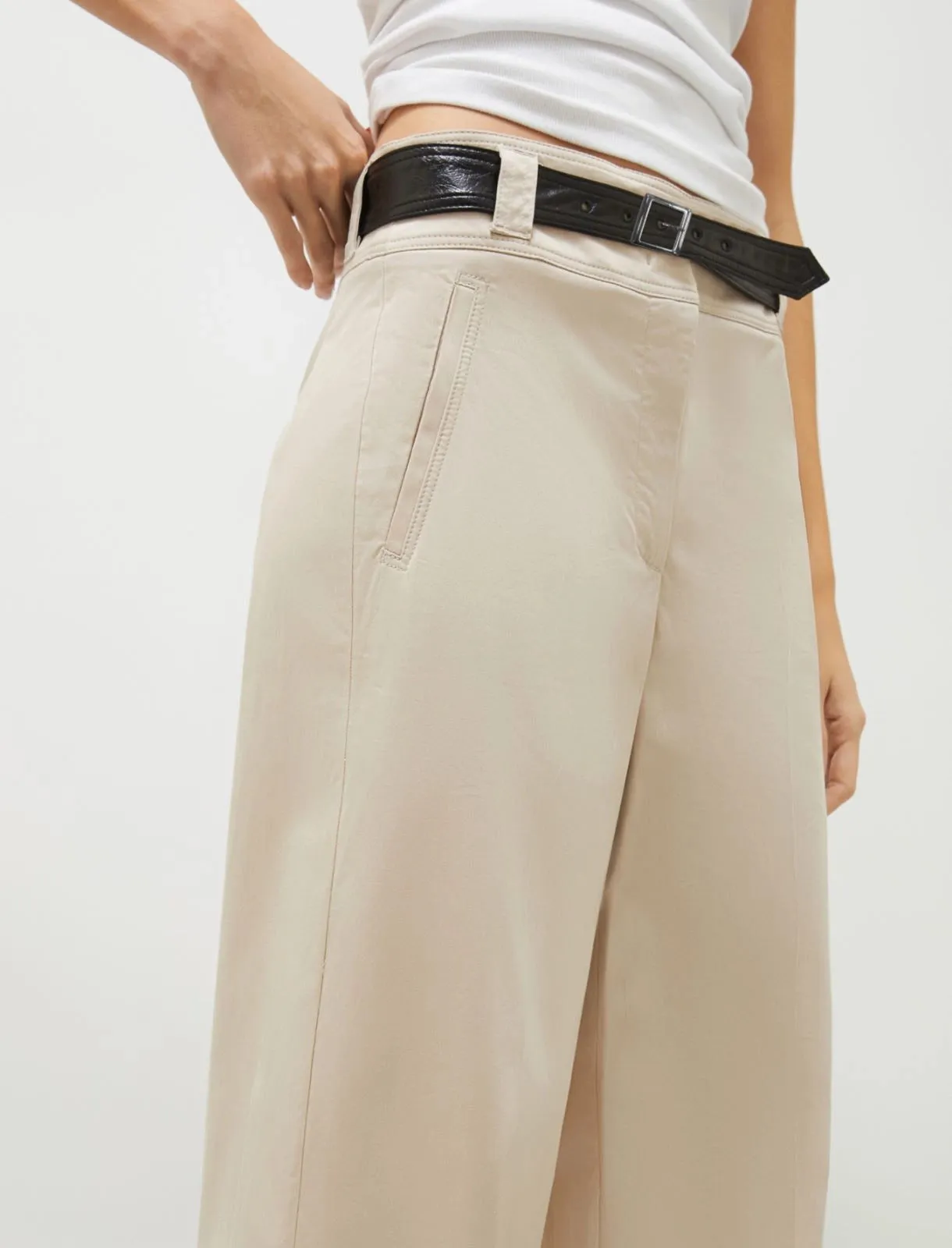 MARELLA Cream Cotton Trousers