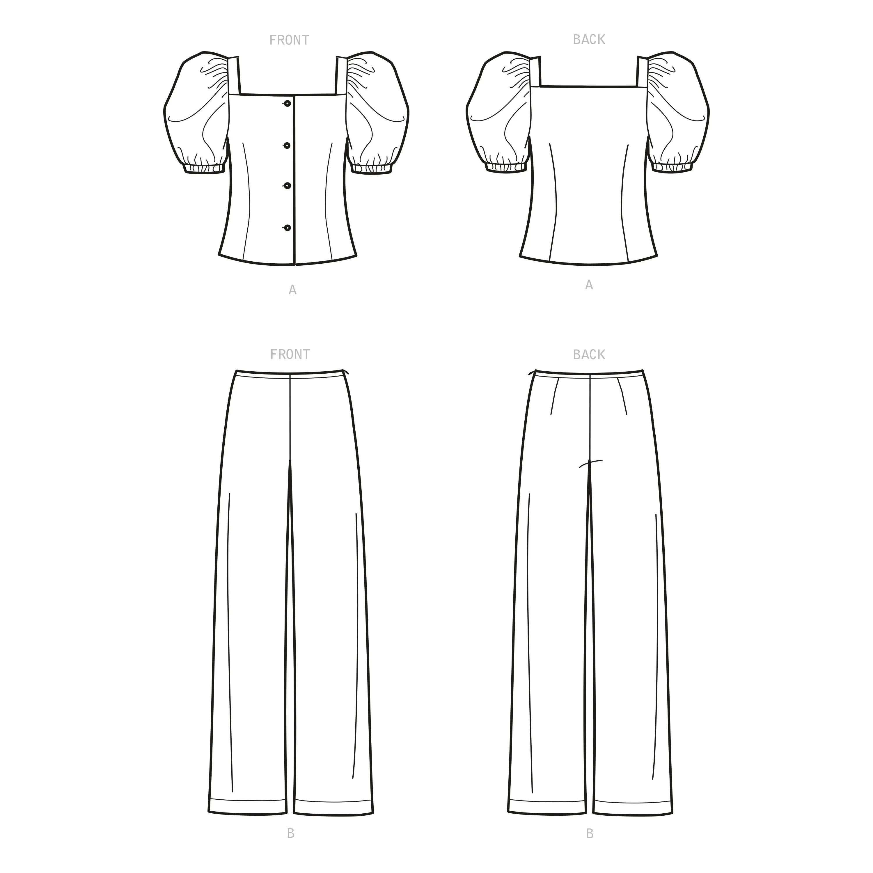 New Look Sewing Pattern N6678 - Misses' Top and Trousers
