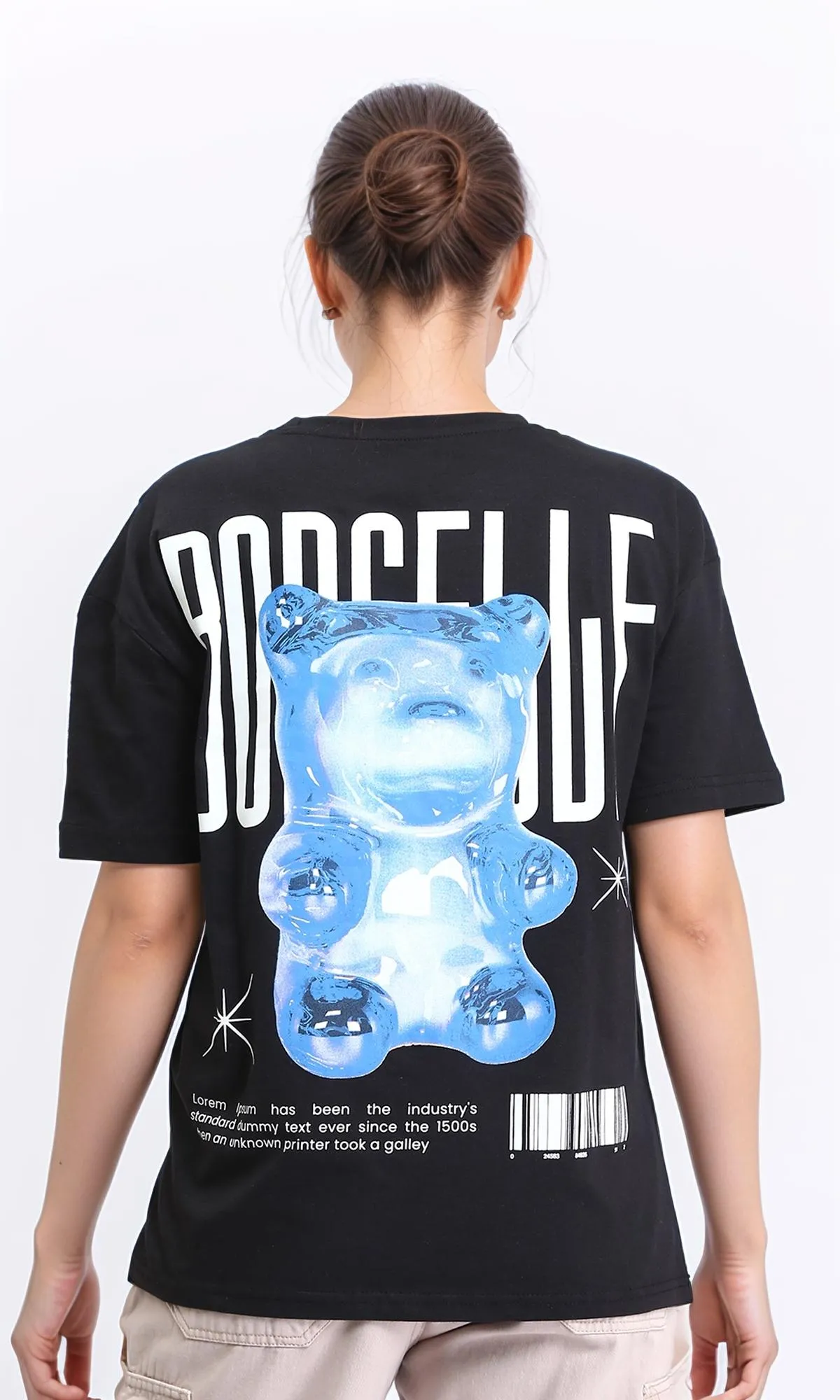 R208498 - Printed Relaxed Cotton Tee - Black