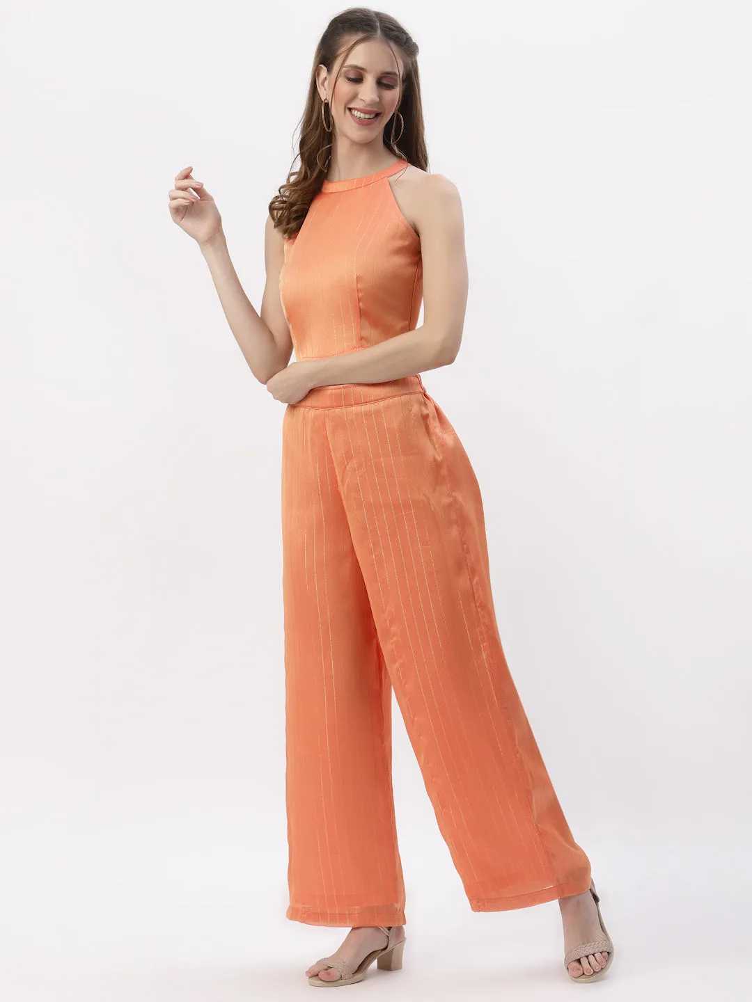 Silk Georgette Linear Co-ord Set