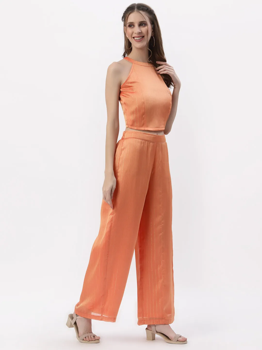 Silk Georgette Linear Co-ord Set