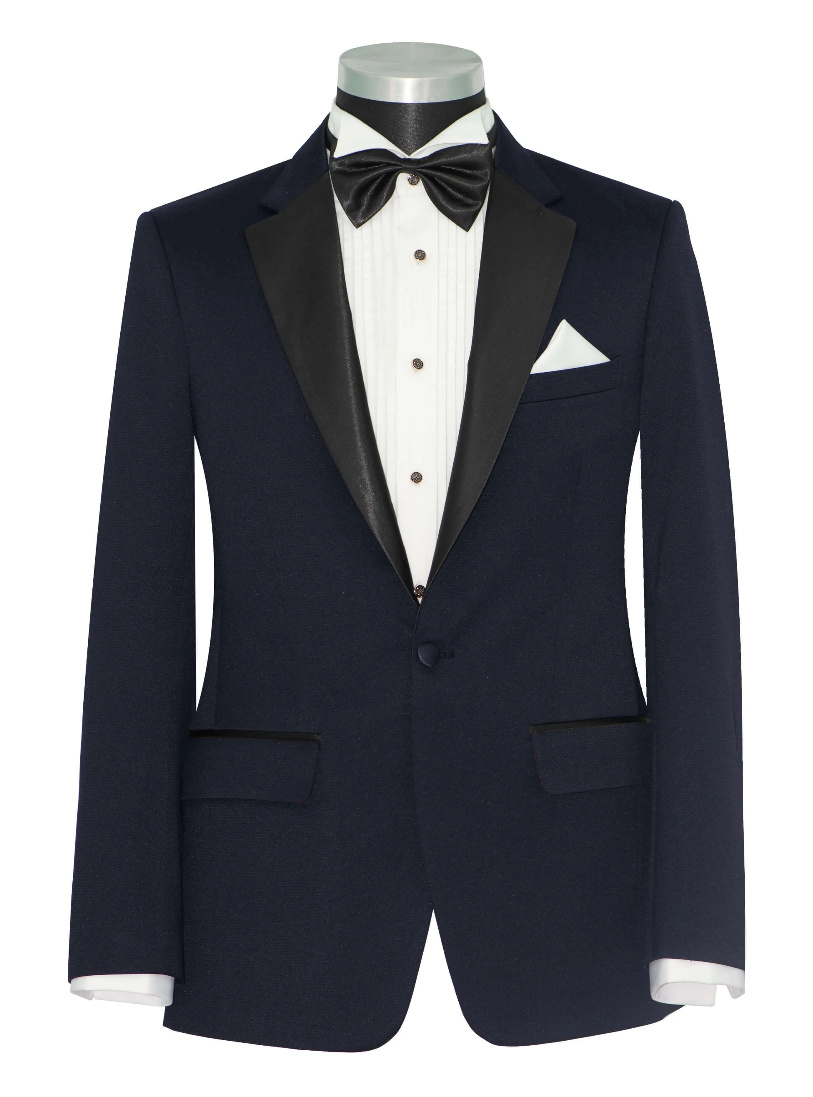 SLIM-FIT NOTCH LAPEL NAVY BLUE TUXEDO SIT FOR MEN