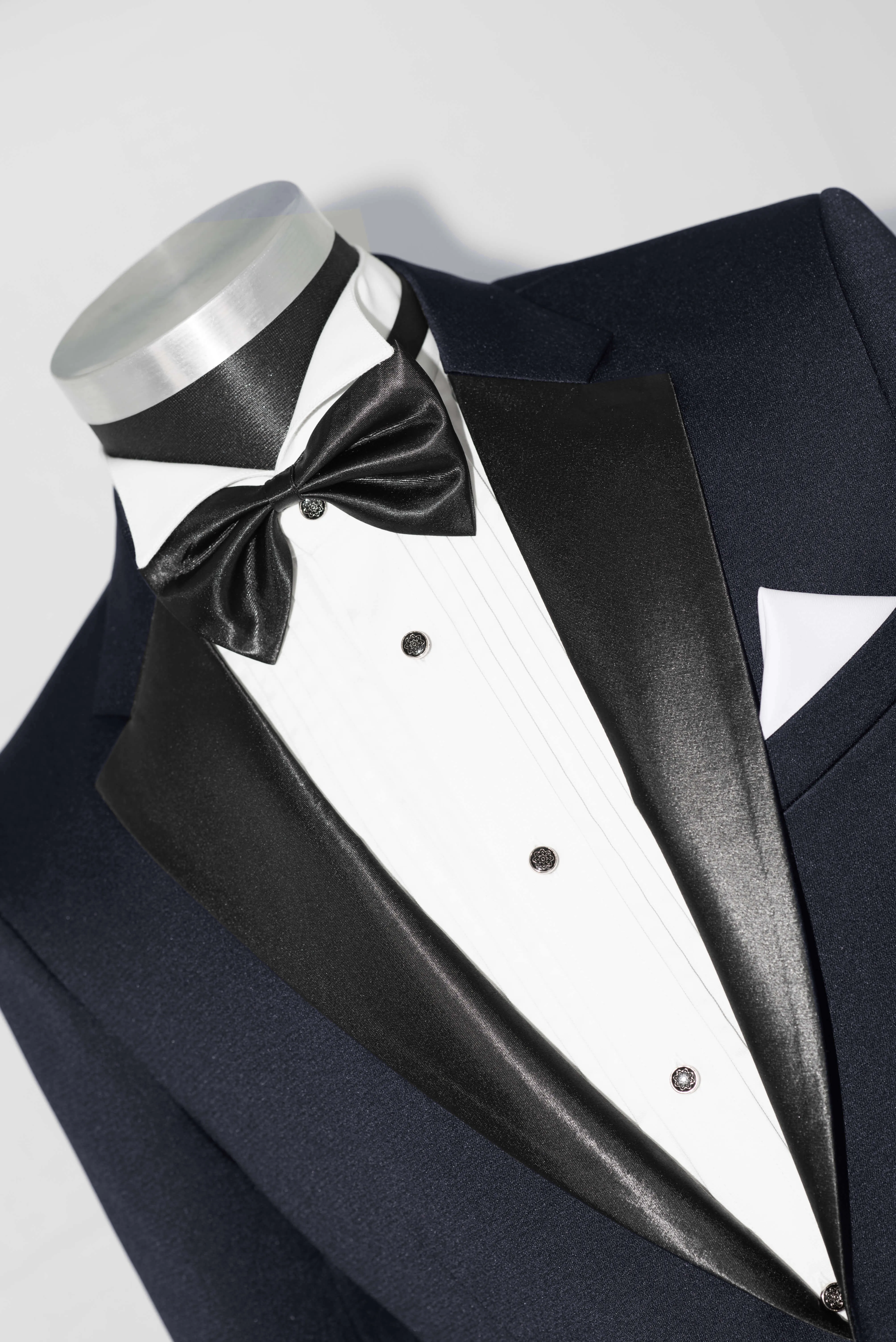 SLIM-FIT NOTCH LAPEL NAVY BLUE TUXEDO SIT FOR MEN