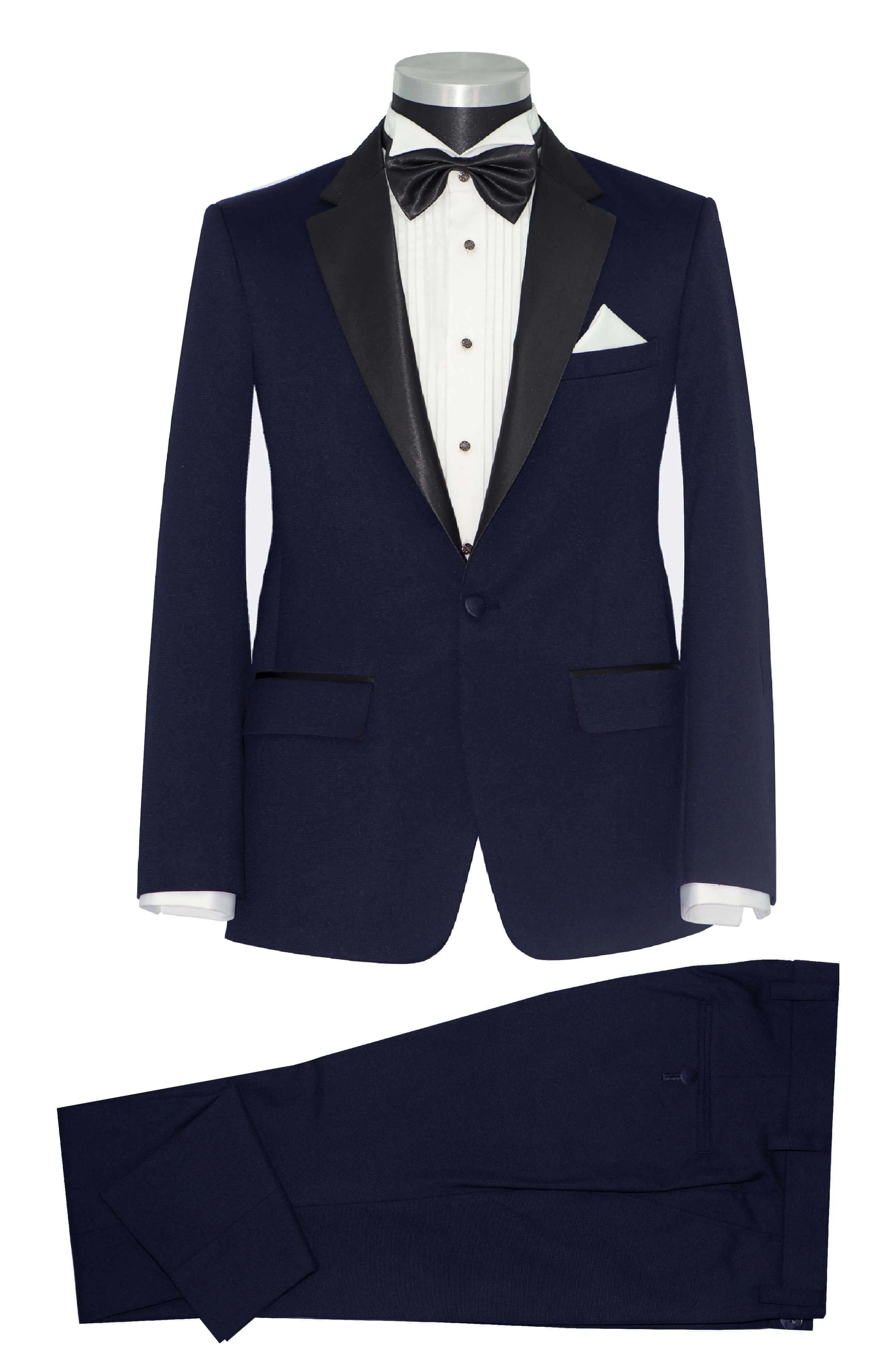 SLIM-FIT NOTCH LAPEL NAVY BLUE TUXEDO SIT FOR MEN