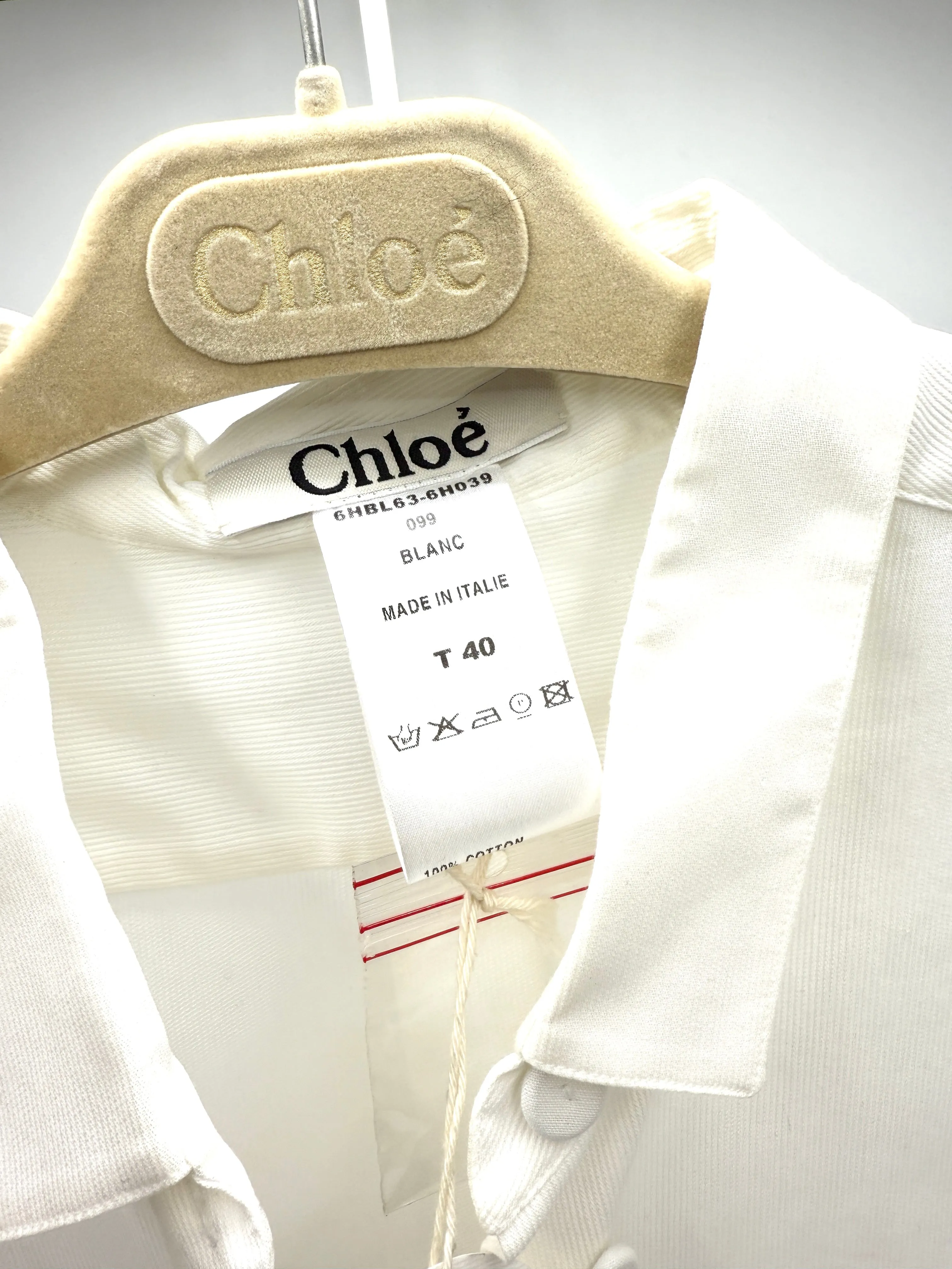 White Trimmed Button Down Shirt Sz 40