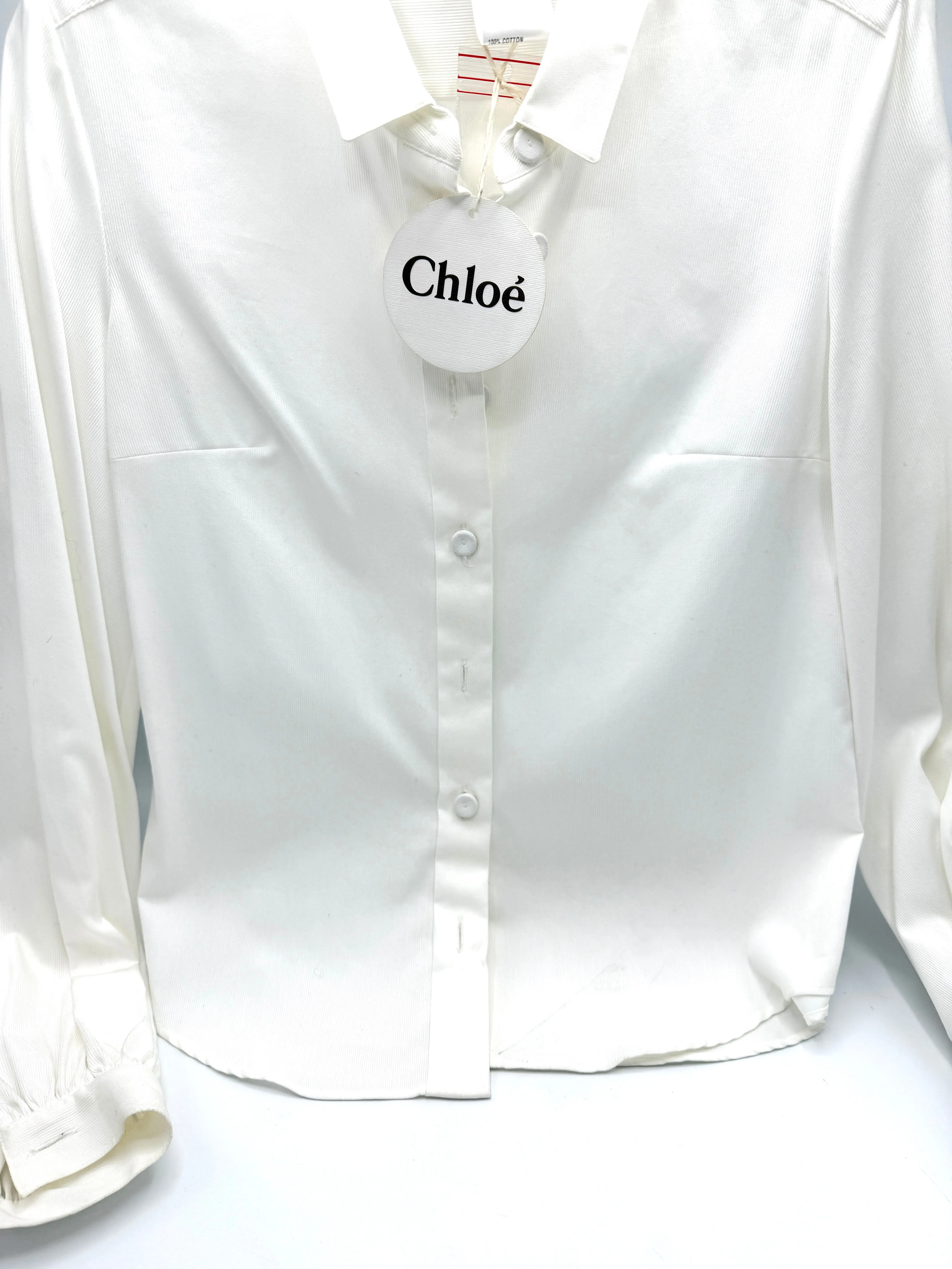 White Trimmed Button Down Shirt Sz 40